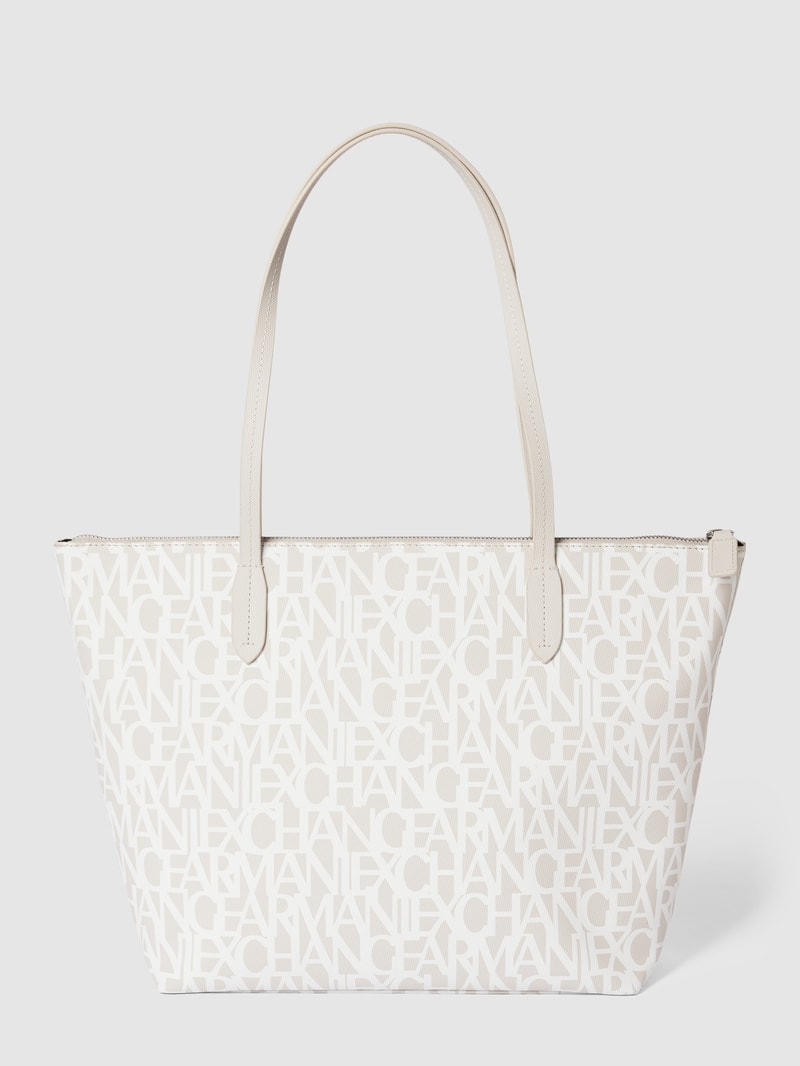 Shopper mit Allover-Print in stein