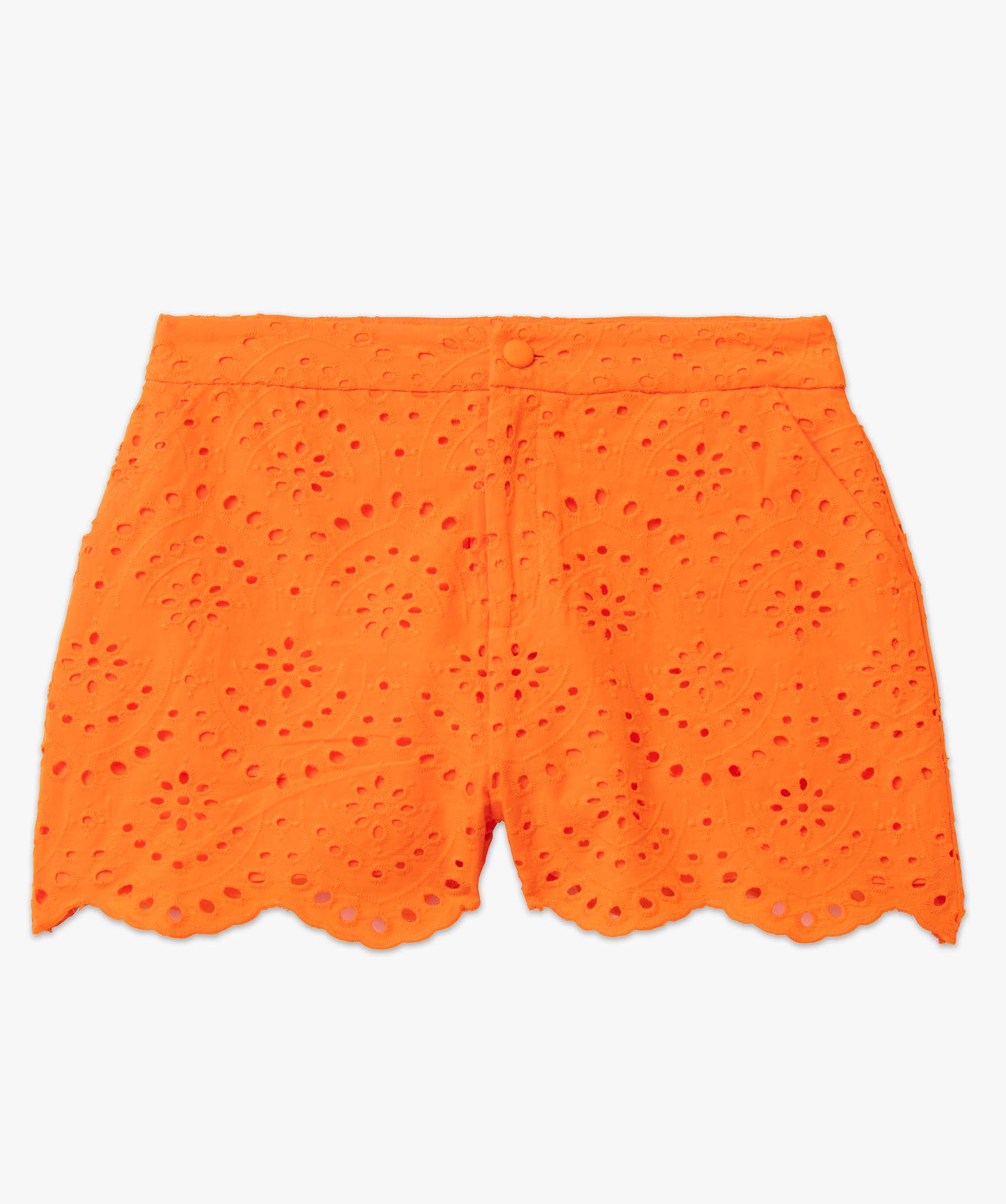 Short femme en broderie anglaise orange | GEMO