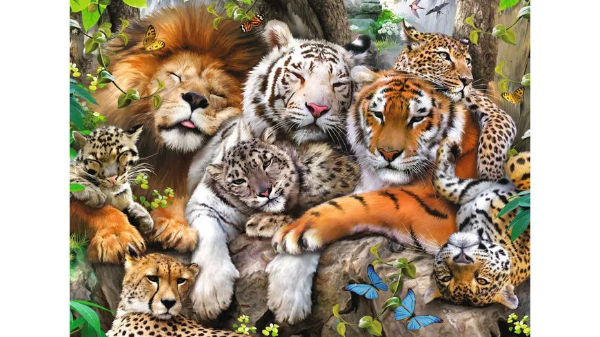 Ravensburger Puzzle - Schmusende Raubkatzen, 200 XXL-Teile