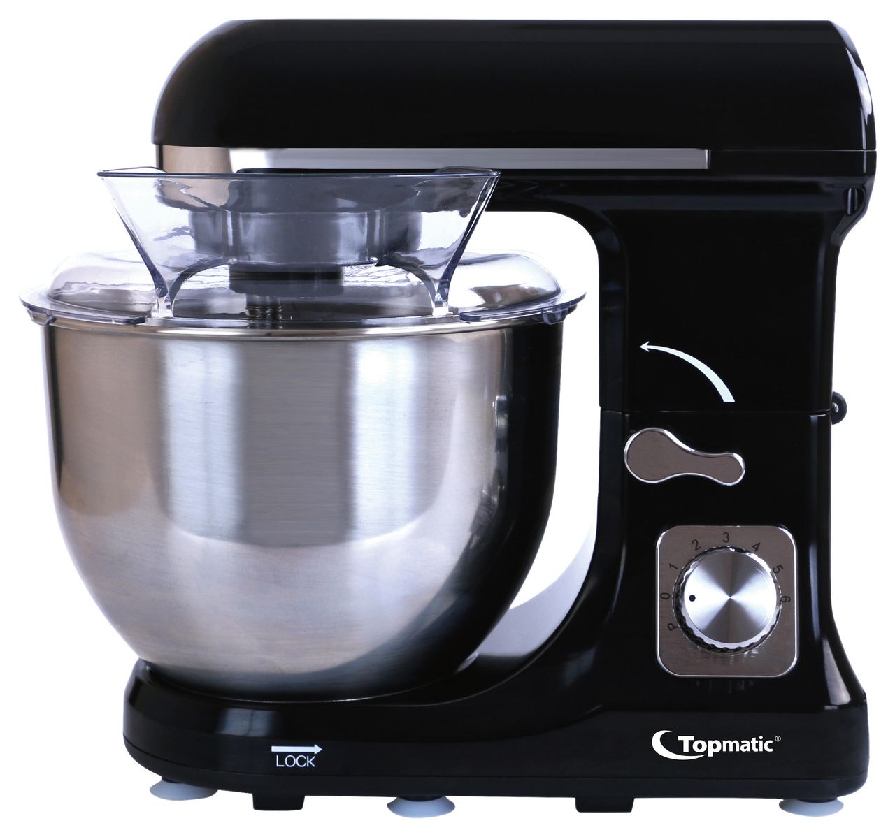 Topmatic PKM-1400.2 Schwarz Solo Multifunktionsmixer 1400W 1400 Watt 5 L Küchenmaschine Teigmaschine