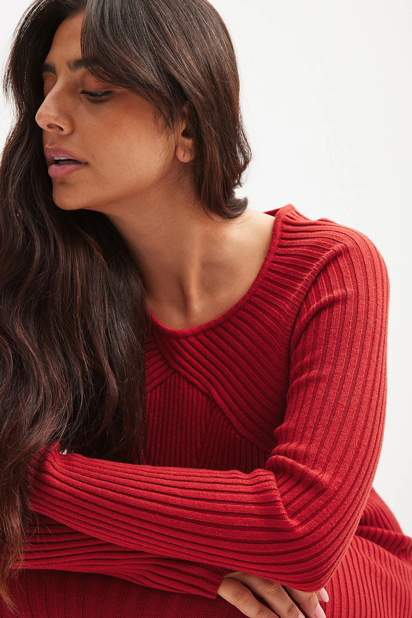 Midikleid mit Strickdetails