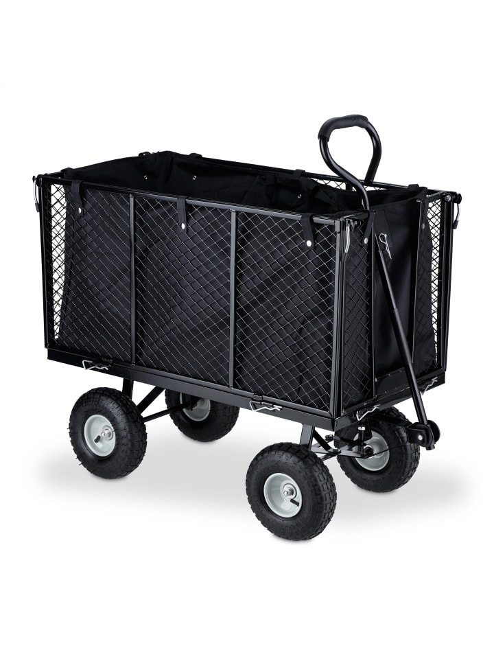 relaxdays Handwagen in Schwarz günstig kaufen onesize
