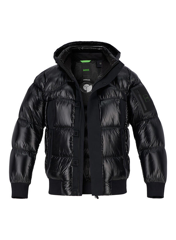 BOSS Green, Daunenjacke Ronnie, Mikrofaser wasserabweisend, schwarz