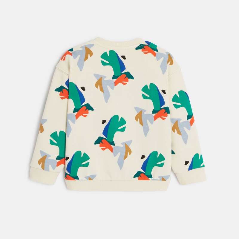 Sweat bébé garçon feuilles géométriques beige Catimini