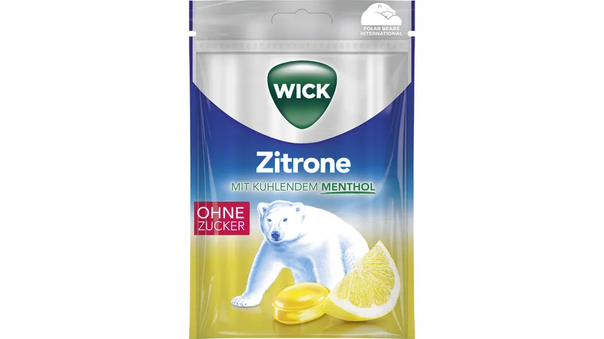 WICK Zitrone&Natürliches Menthol Bonbons ohne Zucker 72 g