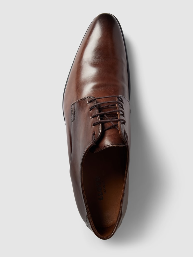 Derby-Schuhe aus Leder Modell 'NIK' in dunkelbraun