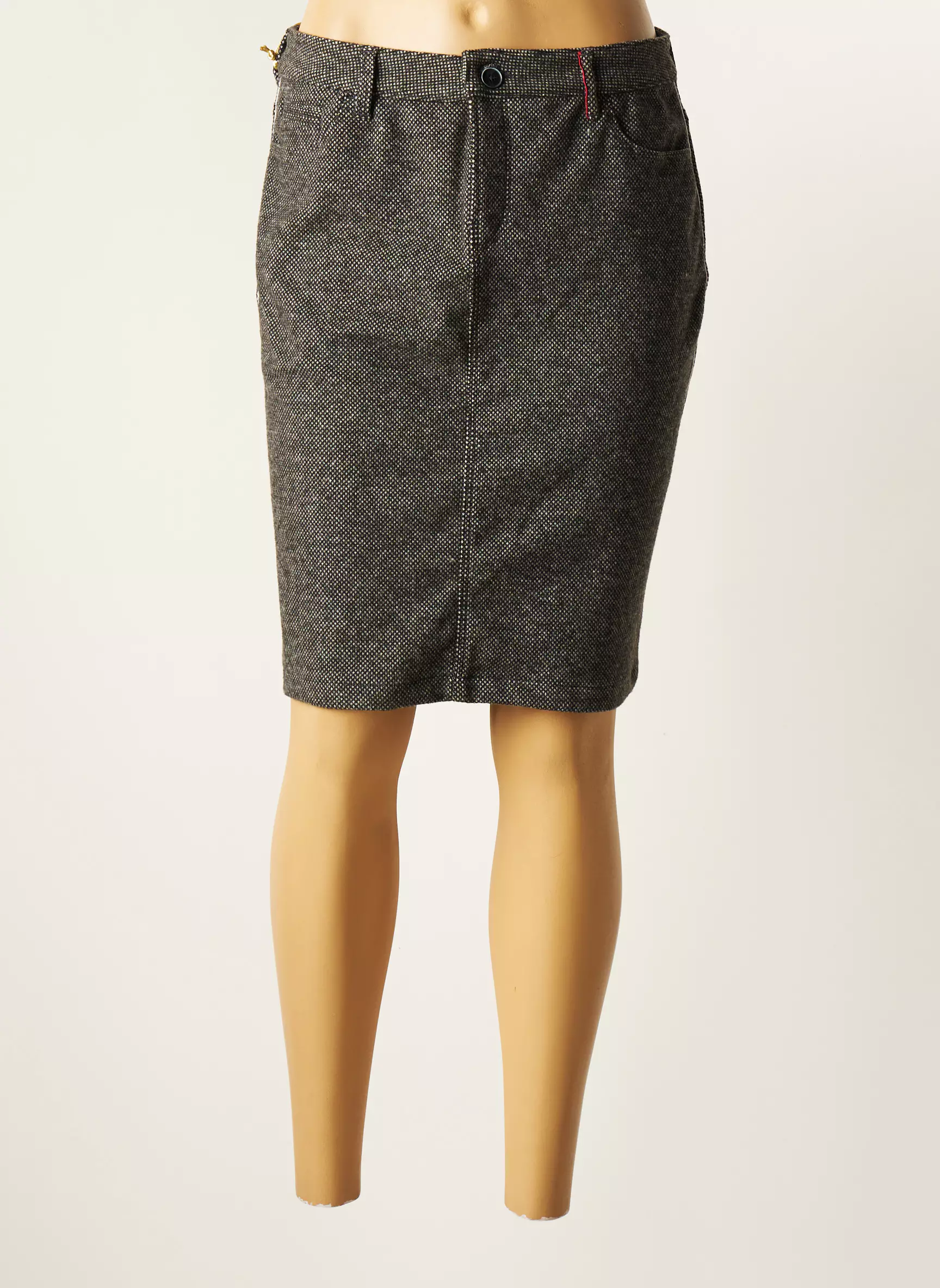 Denim  Dress Jupes Mi Longues Femme couleur gris