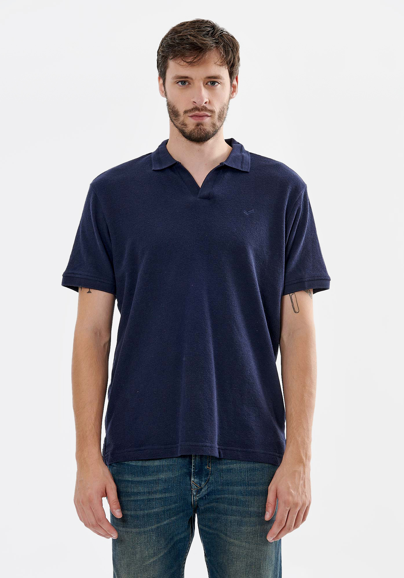TREE   Polo bleu marine homme