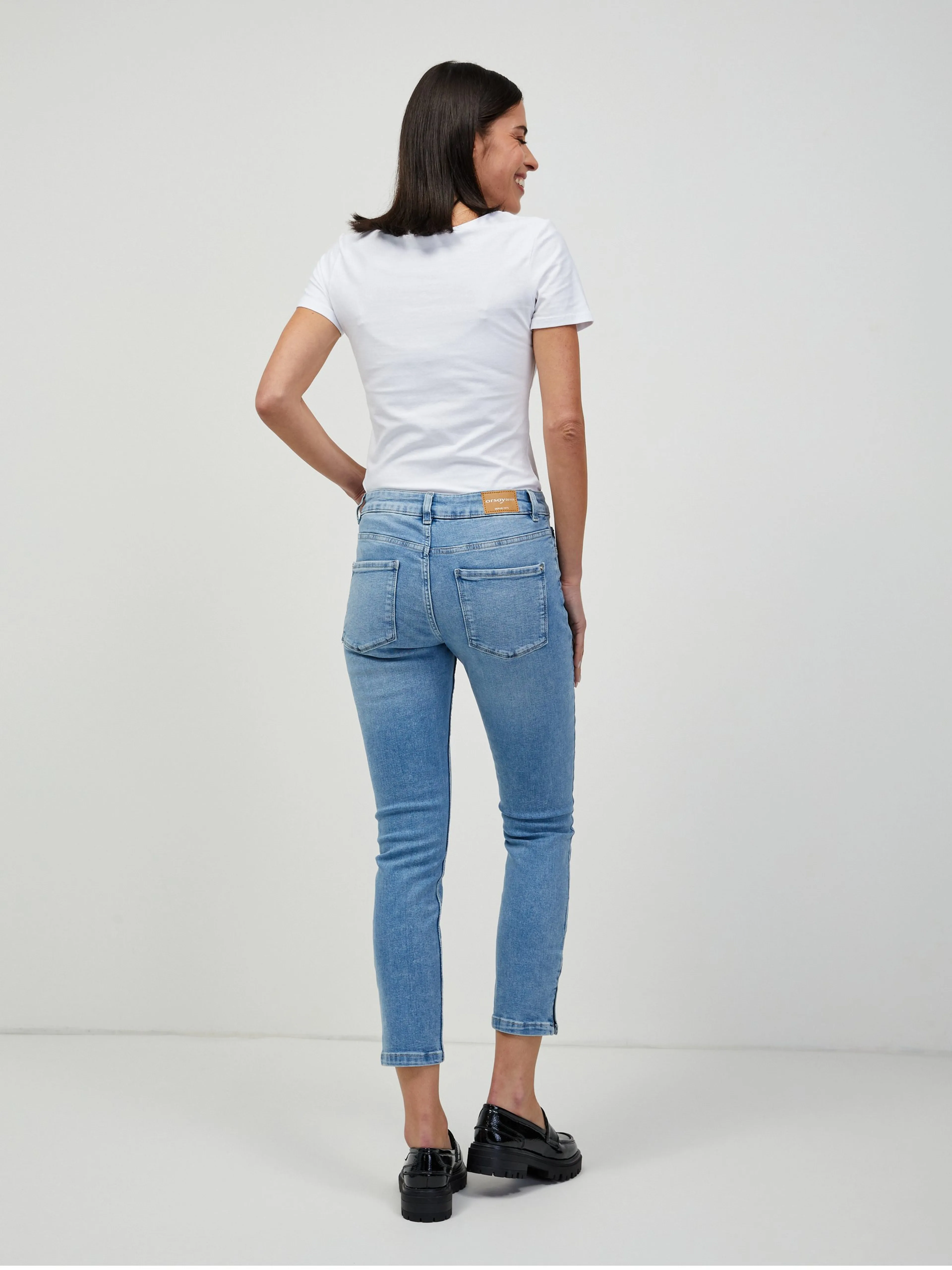 Hellblaue abgeschnittene Skinny Fit Jeans ORSAY