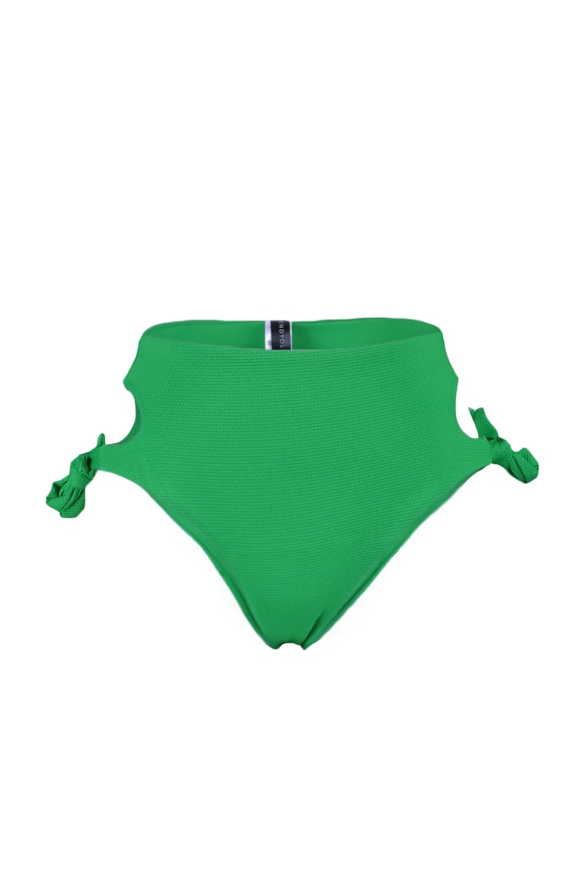 Trendyol Collection  Grüne, strukturierte Bikinihose mit hohem Bund und normalem Beinausschnitt zum Binden TBESS23BA00065