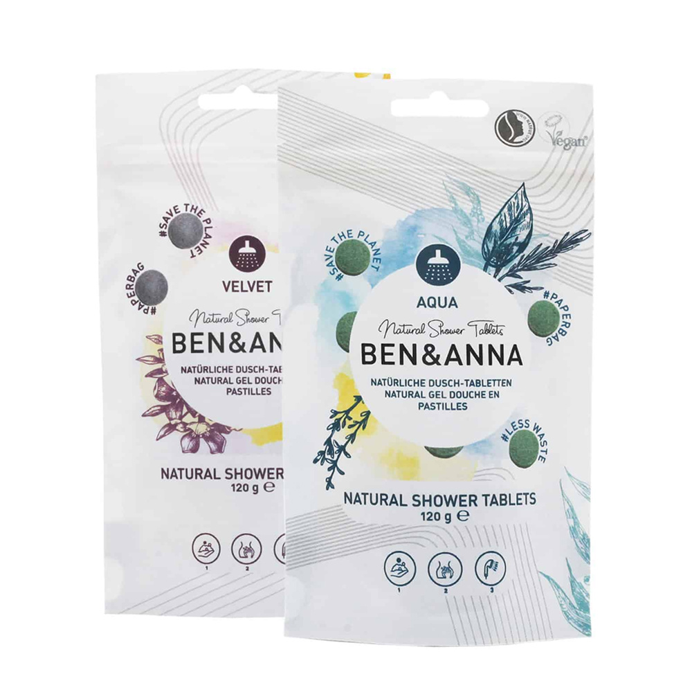 ben & anna Velvet Tabs Gel douche naturel solide en pastilles