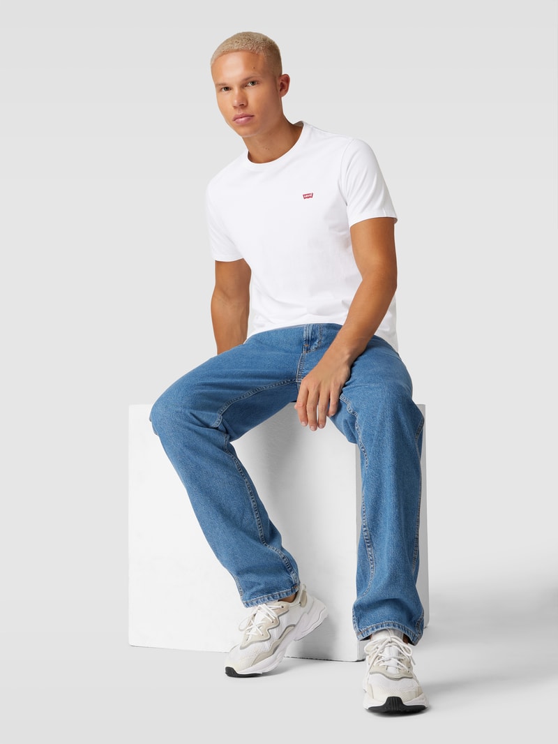 T-Shirt mit Label-Patch Modell 'ORIGINAL' in weiß