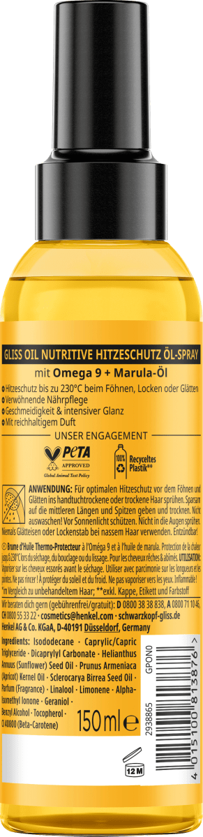 Hitzeschutz Öl-Spray Oil Nutritive, 150 ml
