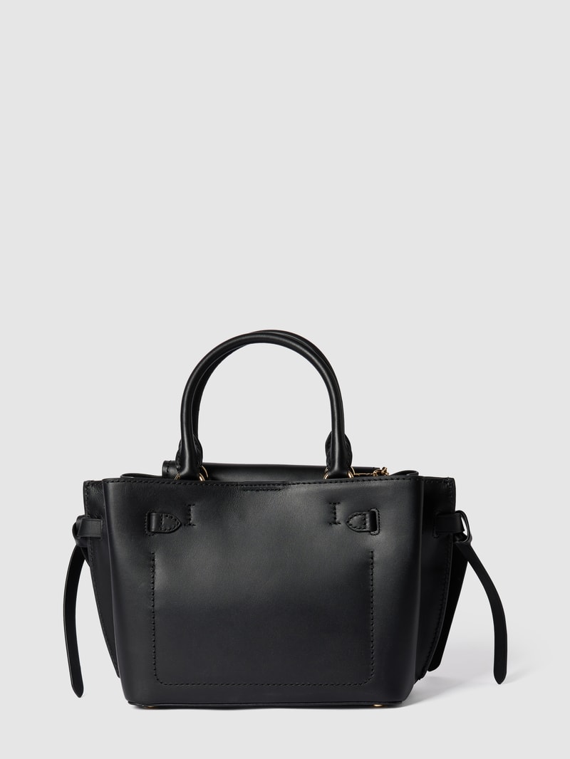 Handtasche mit Label-Applikation in schwarz