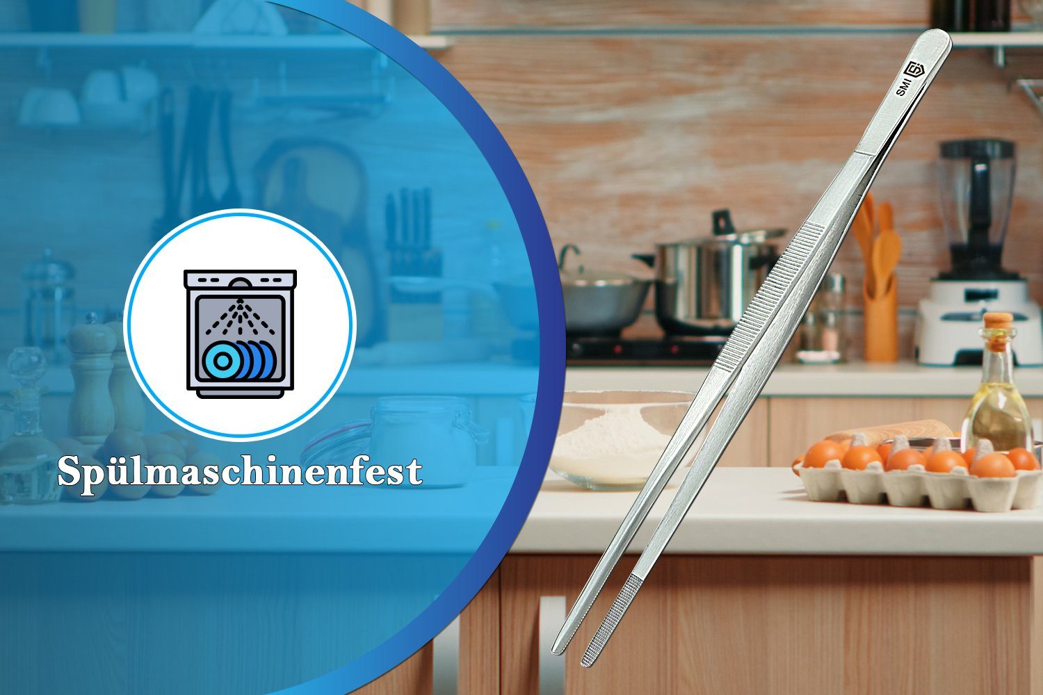 SMI Kochpinzette 2 tlg Küchenpinzette 26 cm Grillpinzette Grillzange Kochpinzette