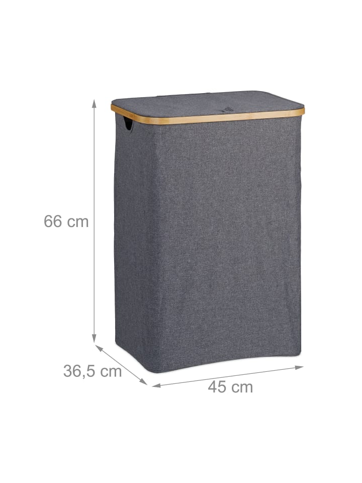 relaxdays Wäschekorb in Grau/ Natur - 100 l günstig kaufen onesize