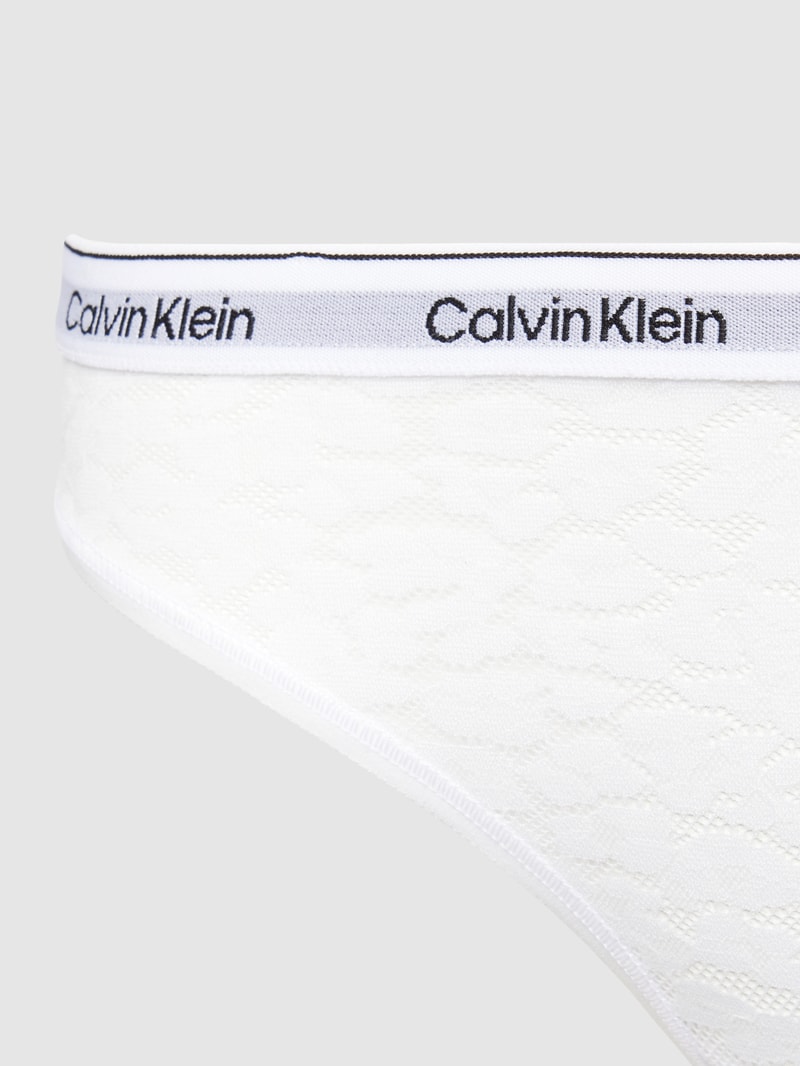 Slip mit Label-Bund in weiß