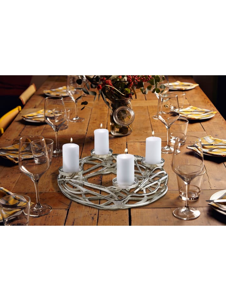 kobolo Adventskranz SILVERSTAR24 in Silber günstig kaufen onesize