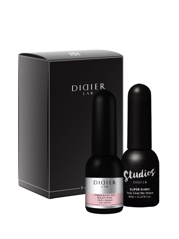 Didier Lab Nagellack SET Fiber Base   Top Super Shiny in milky pink günstig kaufen onesize