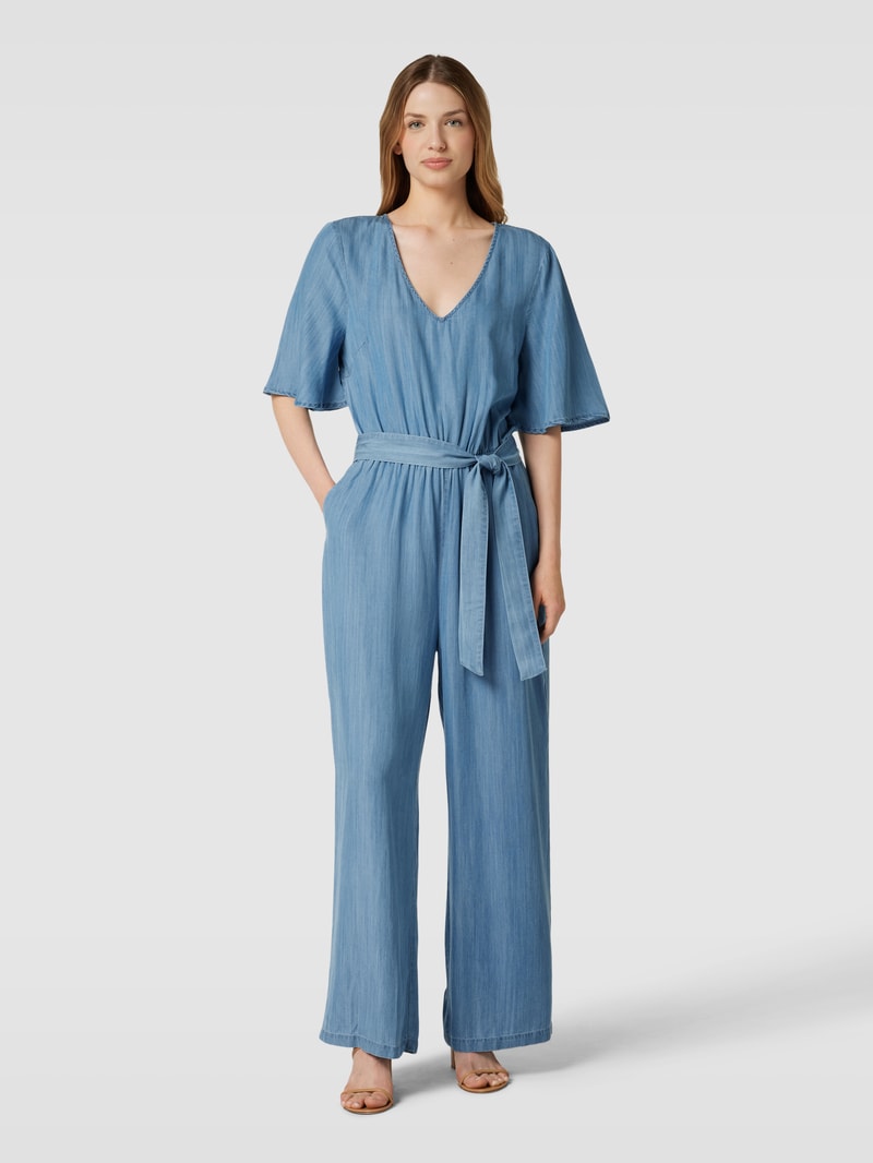 Jumpsuit mit Strukturmuster in jeans