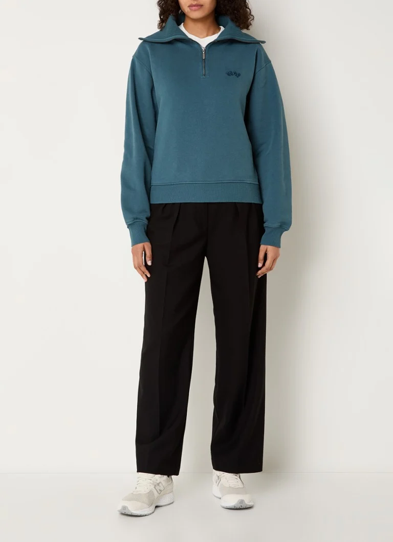 Maglione OLAF con mezza zip e logo