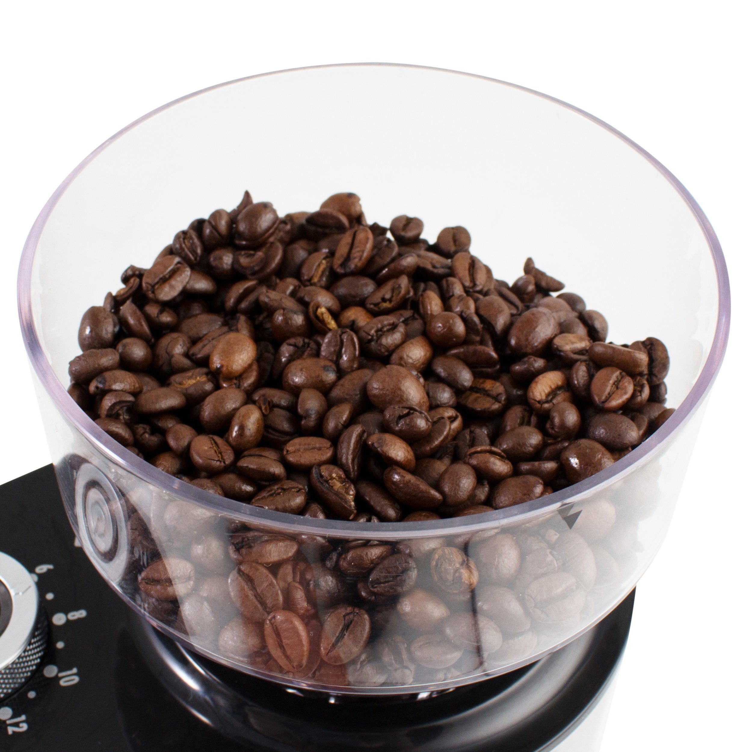 Suntec Wellness Kaffeemühle KML-8450 design pro, 200,00 W, Scheibenmahlwerk, 200,00 g Bohnenbehälter, Stahlmahlwerk für ganze Kaffeebohnen, 96 g Auffangbehälter, 18 Stufen