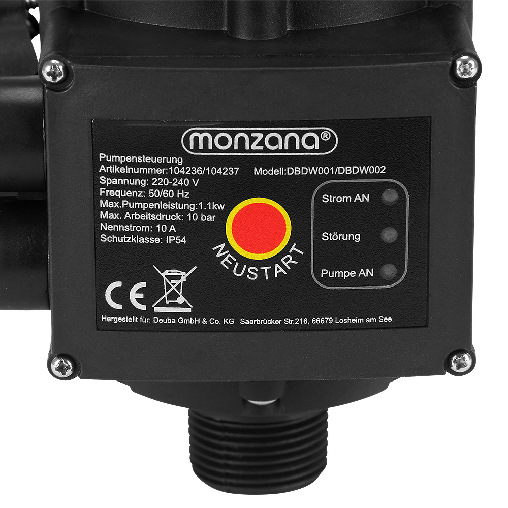 Casaria monzana® Pumpensteuerung ohne Kabel 10bar