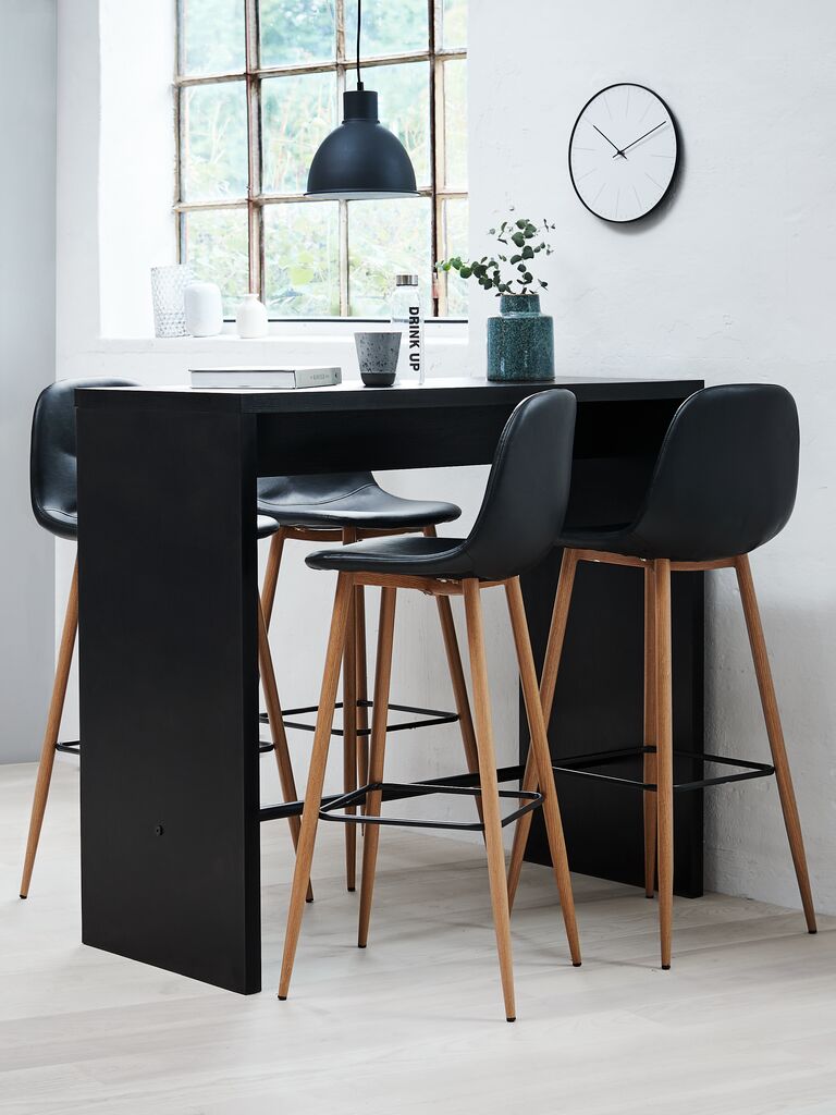 JONSTRUP Banqueta JONSTRUP, imitação de couro preto/cor carvalho