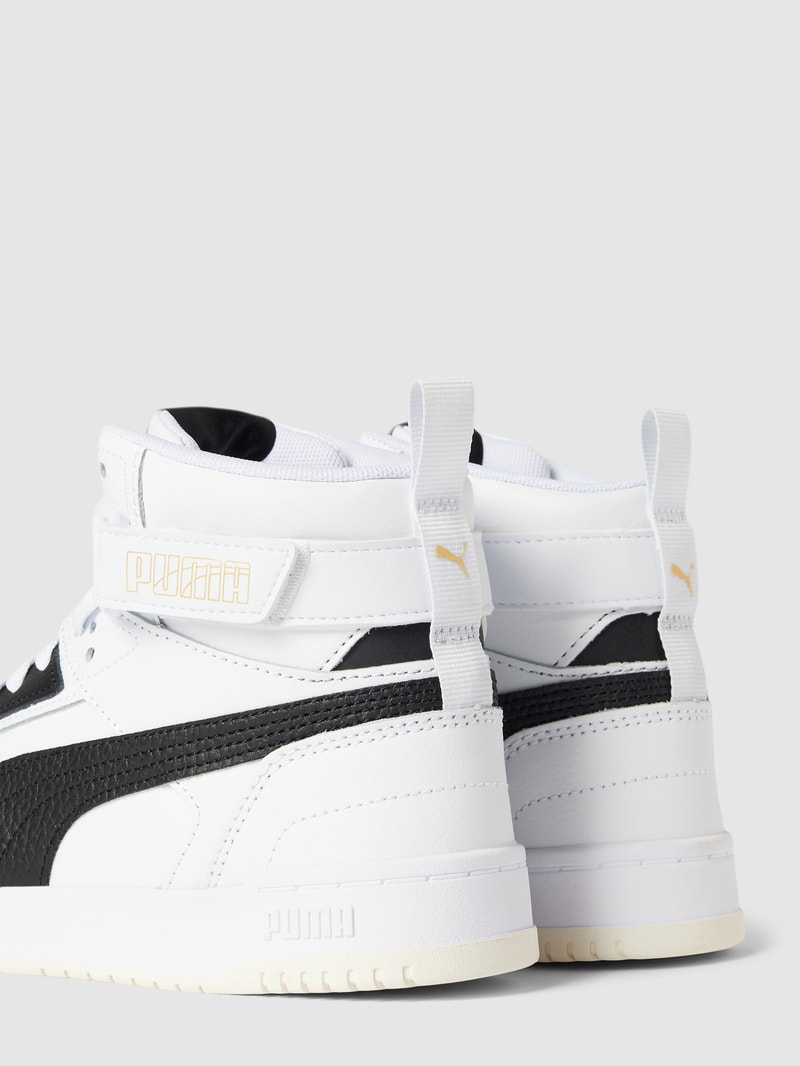 High Top Sneaker aus Leder-Mix Modell 'GAME' in weiß