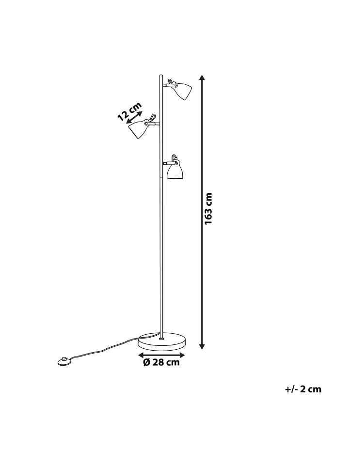 Beliani Stehleuchten MISTAGO in Grau - (W) 28 x (H) 163 x (L) 28 cm günstig kaufen onesize