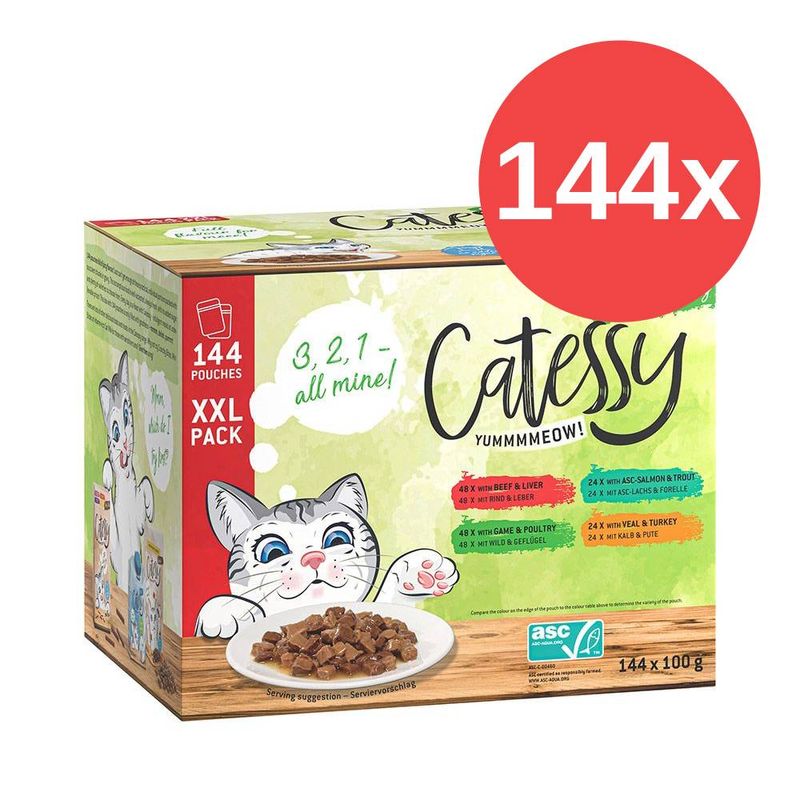 XXL Mixpack Catessy Häppchen in Sauce oder Gelee 144 x 100 g zu TOP-Preisen