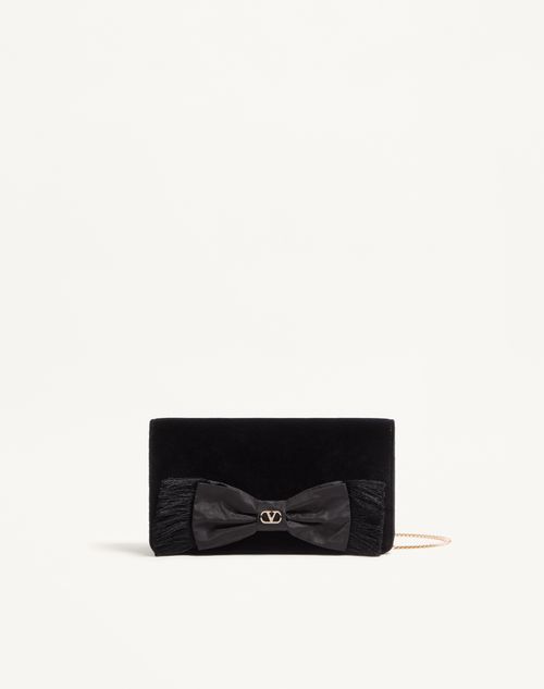 Mini bolsa de ombro de veludo exclusiva VLogo