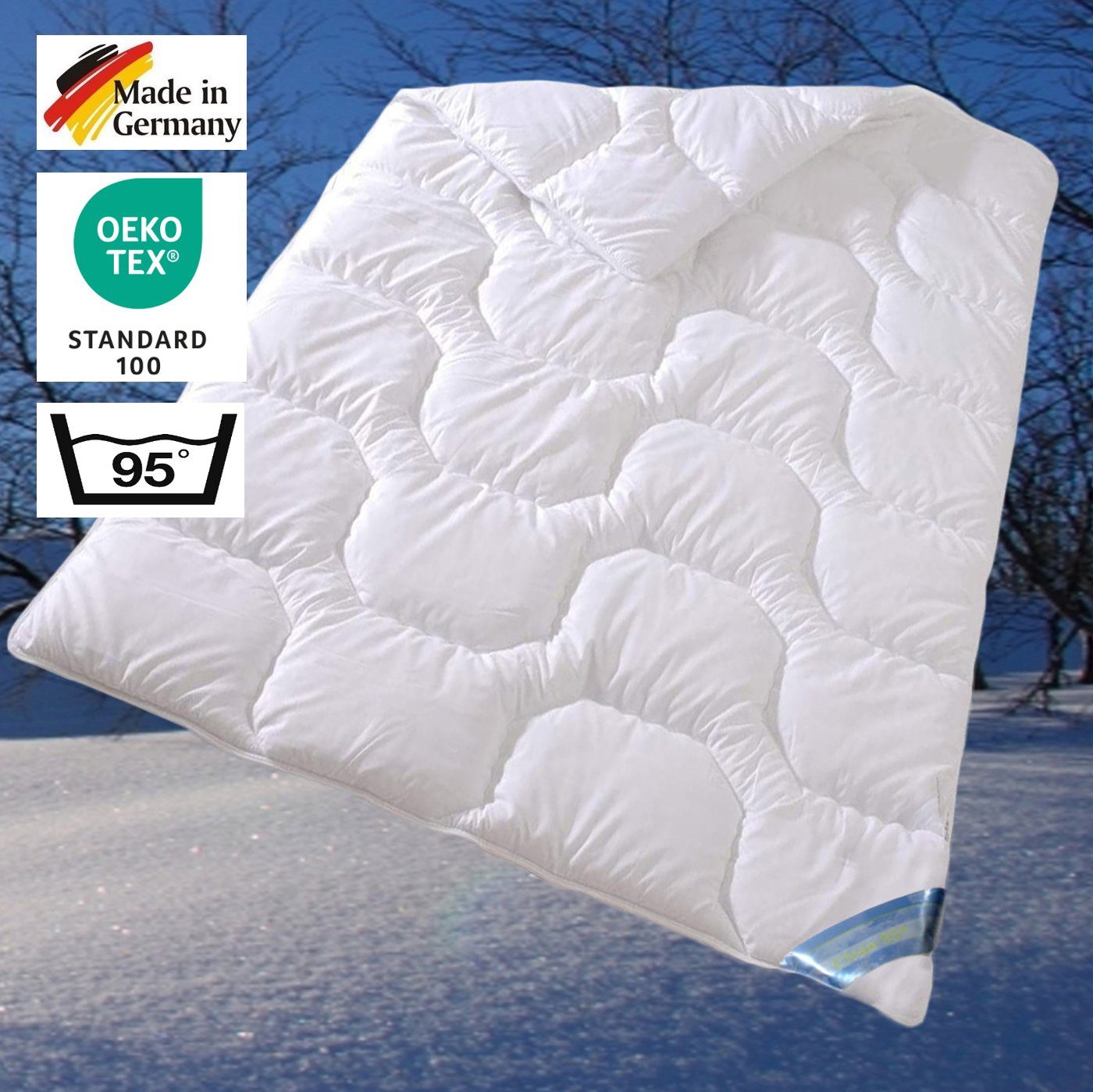 Kunstfaserbettdecke, Extra warme Winter Bettdecke Duo Steppbett Baumwollbezug 135x200 95°, Garanta, Füllung: 100% Klimafaser, Bezug: 100% Baumwolle, Waschbar bis 95°