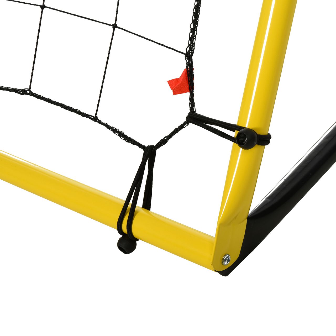 HOMCOM Kickback Fußball Rebounder Tor Rückprallwand Netz für Fußball Gelb Schwarz 184 x 63 x 123 cm