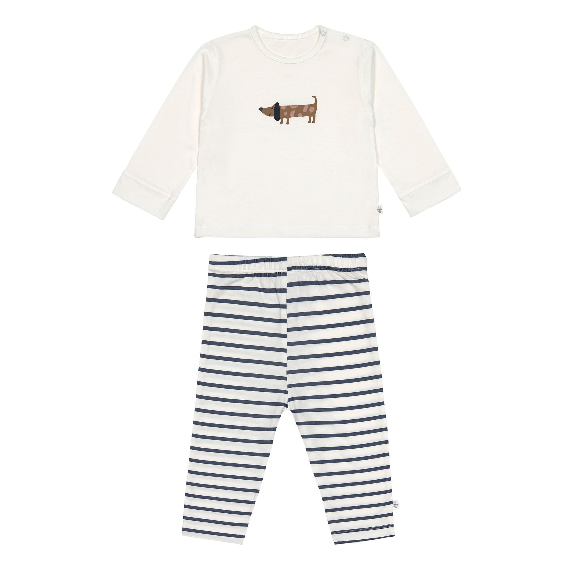 Kinder Pyjama lang - Bio Baumwolle, Hund Milky Blau
