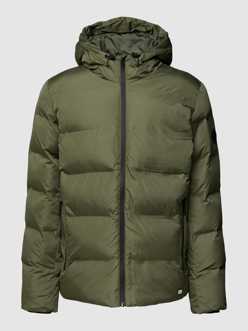 Steppjacke mit Label-Patch Modell 'Zommy' in olivgrün