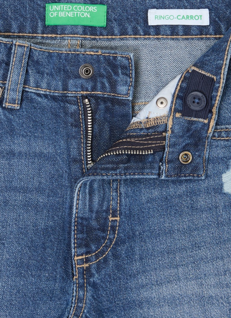 Benetton Tapered jeans with destroyed finish