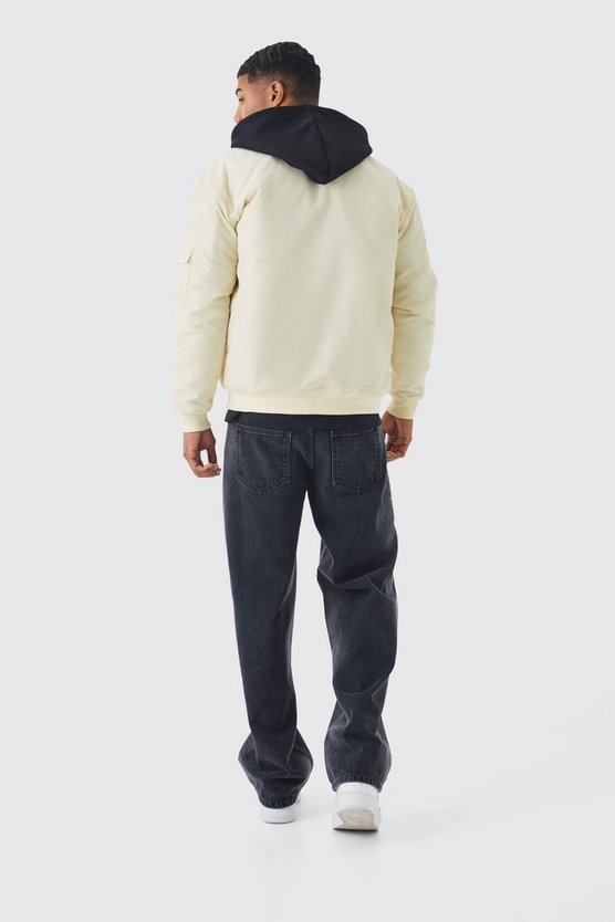 Ma1 Bomberjacke mit Jersey-Kapuze
