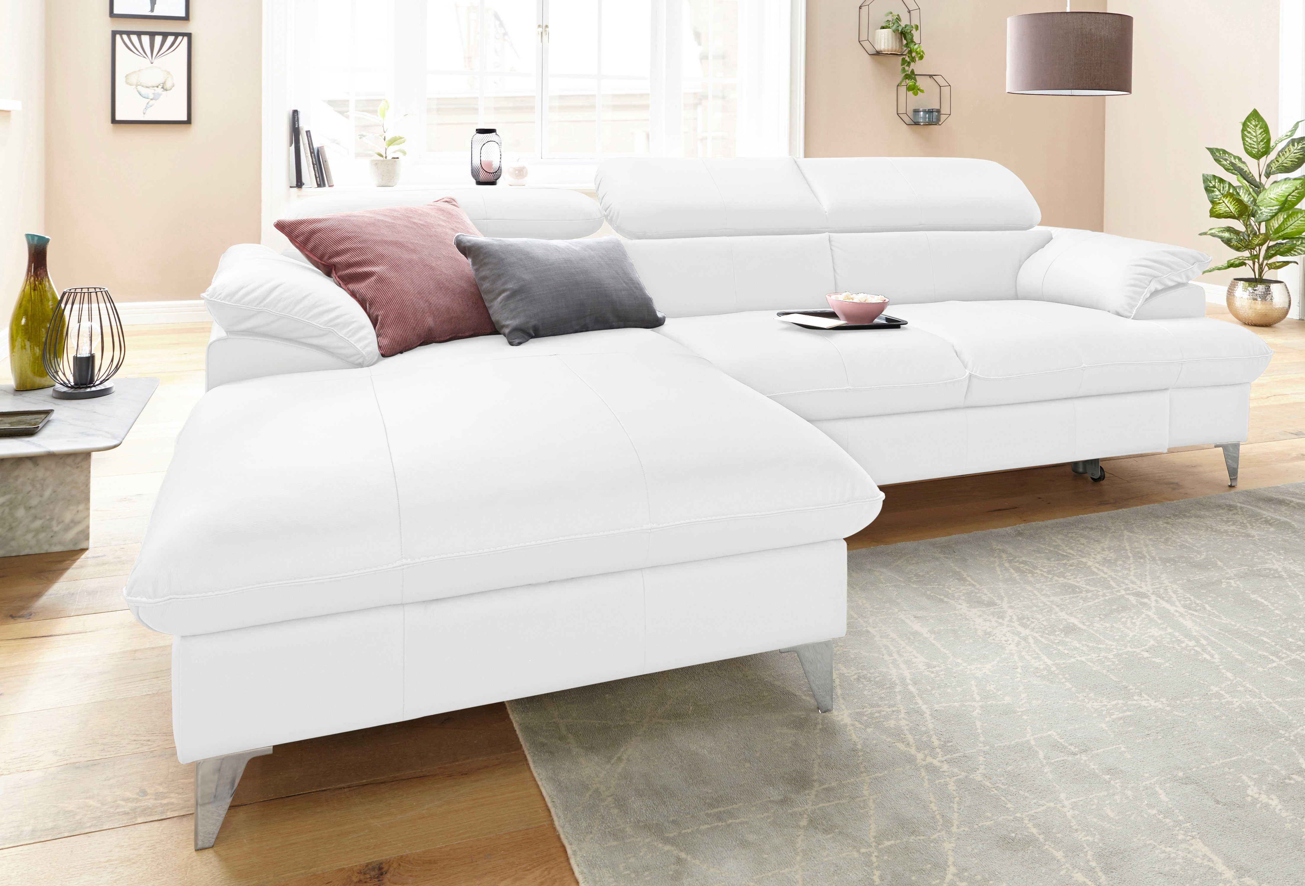 COTTA Ecksofa Caluso, inklusive Kopfteilverstellung, wahlweise mit Bettfunktion