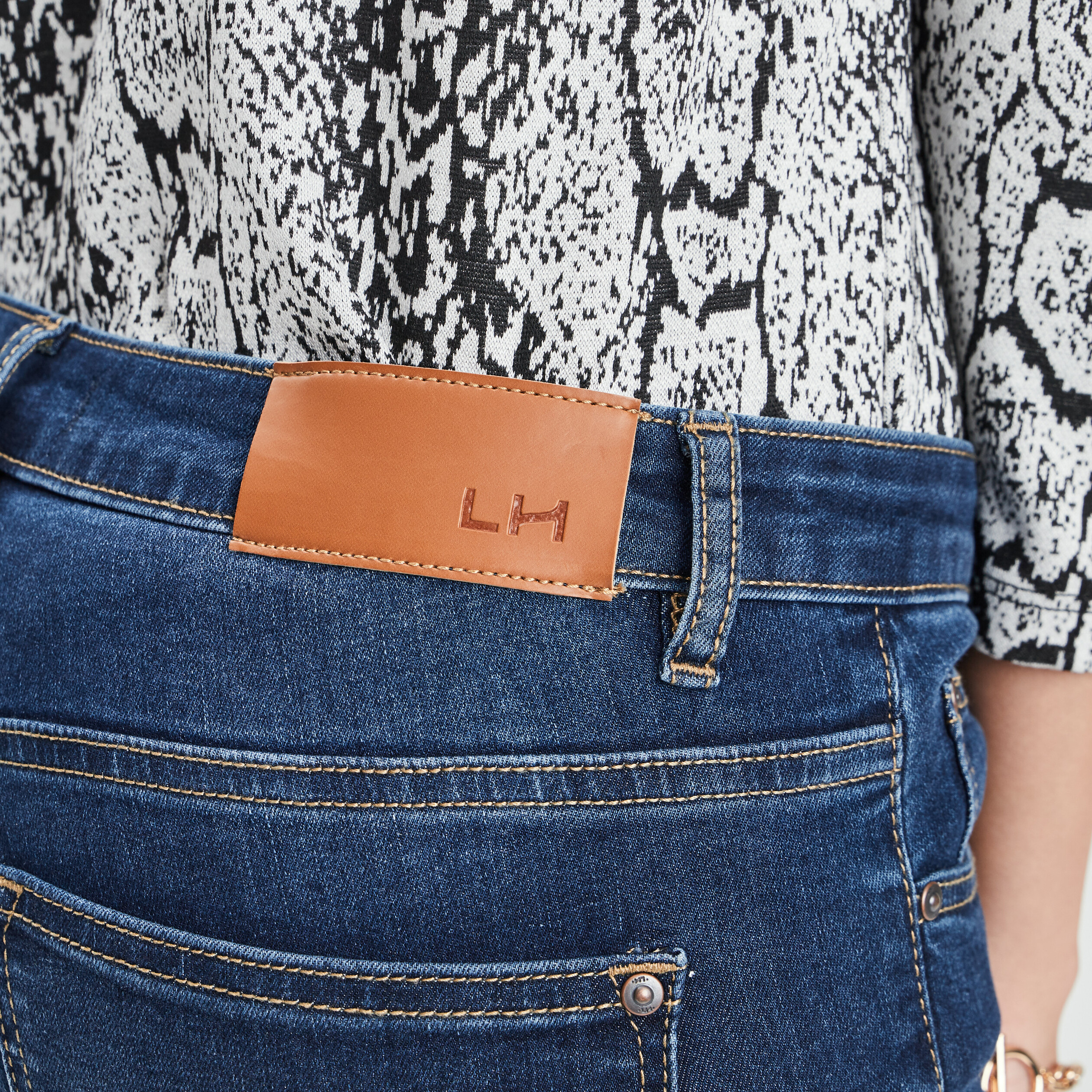 Jeans skinny 7 8ème taille standard denim brut femme | La Halle
