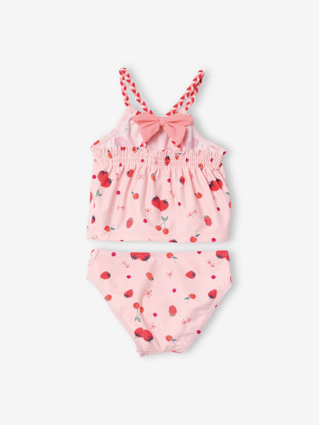 Vertbaudet Mädchen Tankini, Früchte Oeko-Tex - rosa bedruckt