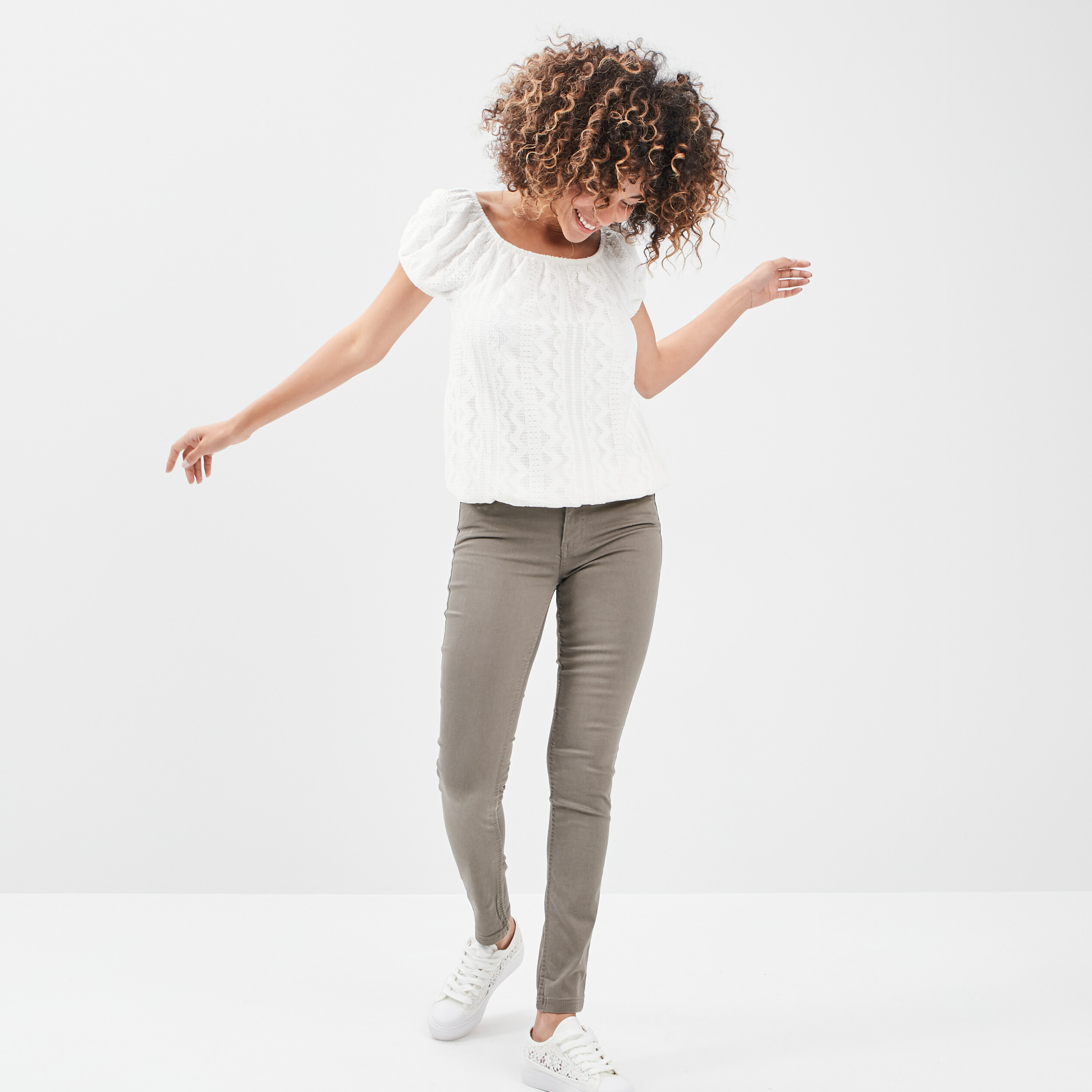 T-shirt manches courtes ecru femme | La Halle