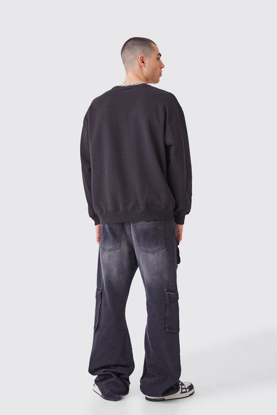 Oversize Sweatshirt mit lizenziertem Pop Smoke Print
