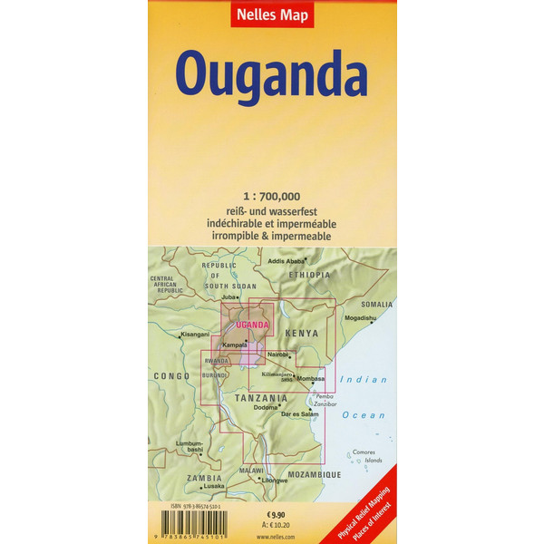 Nelles Map Uganda 1:700 000 - Reiseführer