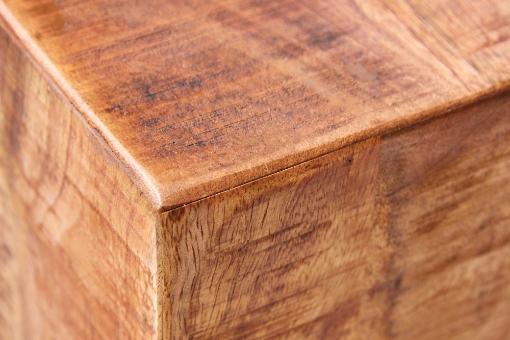 riess-ambiente Beistelltisch FACTORY 40cm natur, Nachttisch · Massivholz · Hocker · mit Rollen · Industrial · Mangoholz