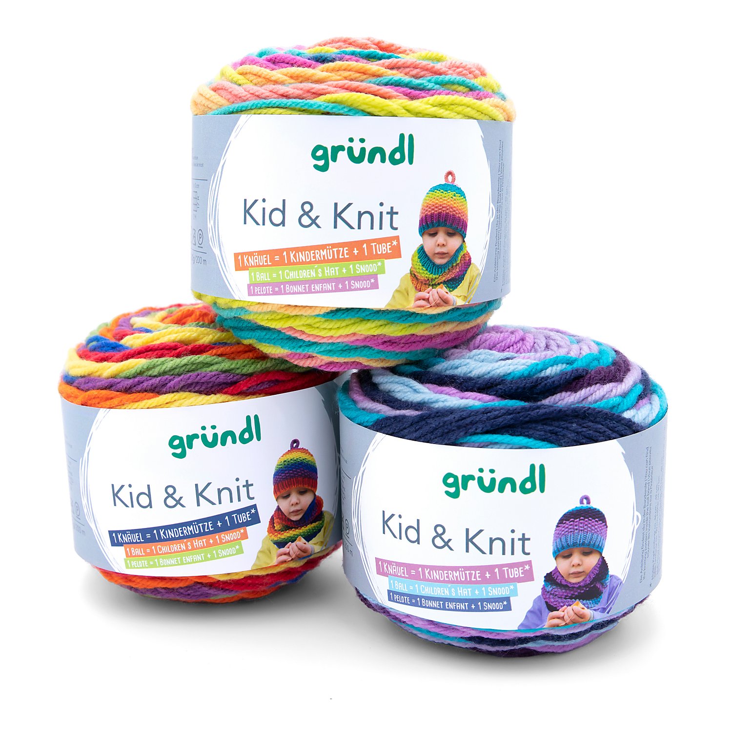 gründl Wolle Kid & Knit – Garn-Set