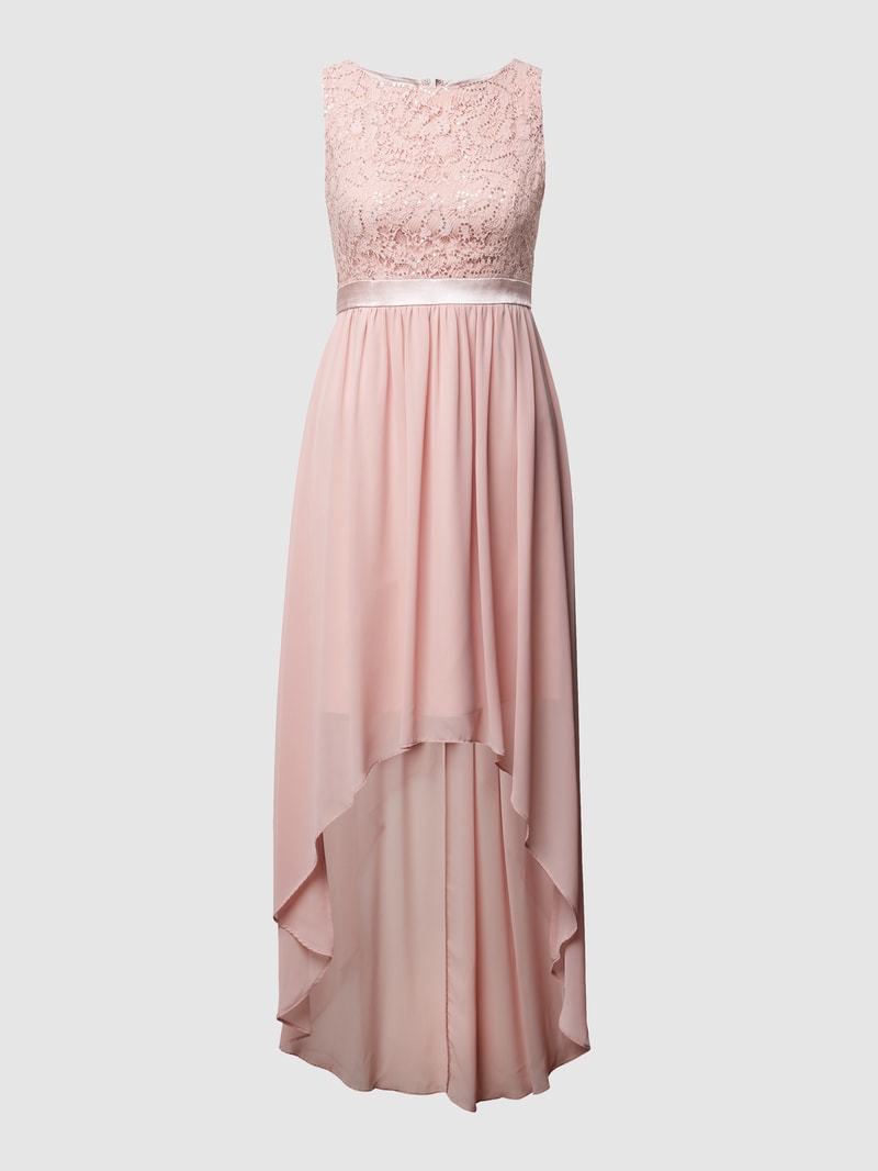 Cocktailkleid aus Spitze und Chiffon in altrosa meliert