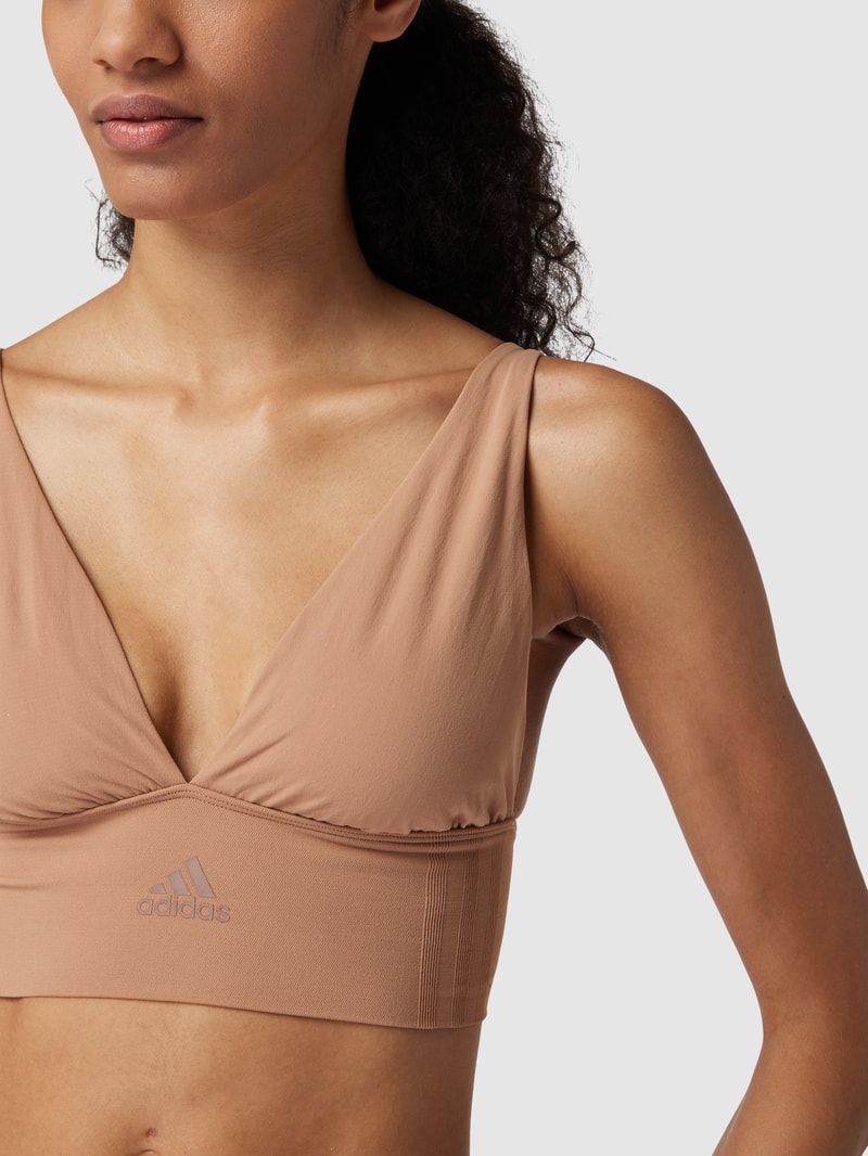 Bustier mit Logo-Print in hellbraun