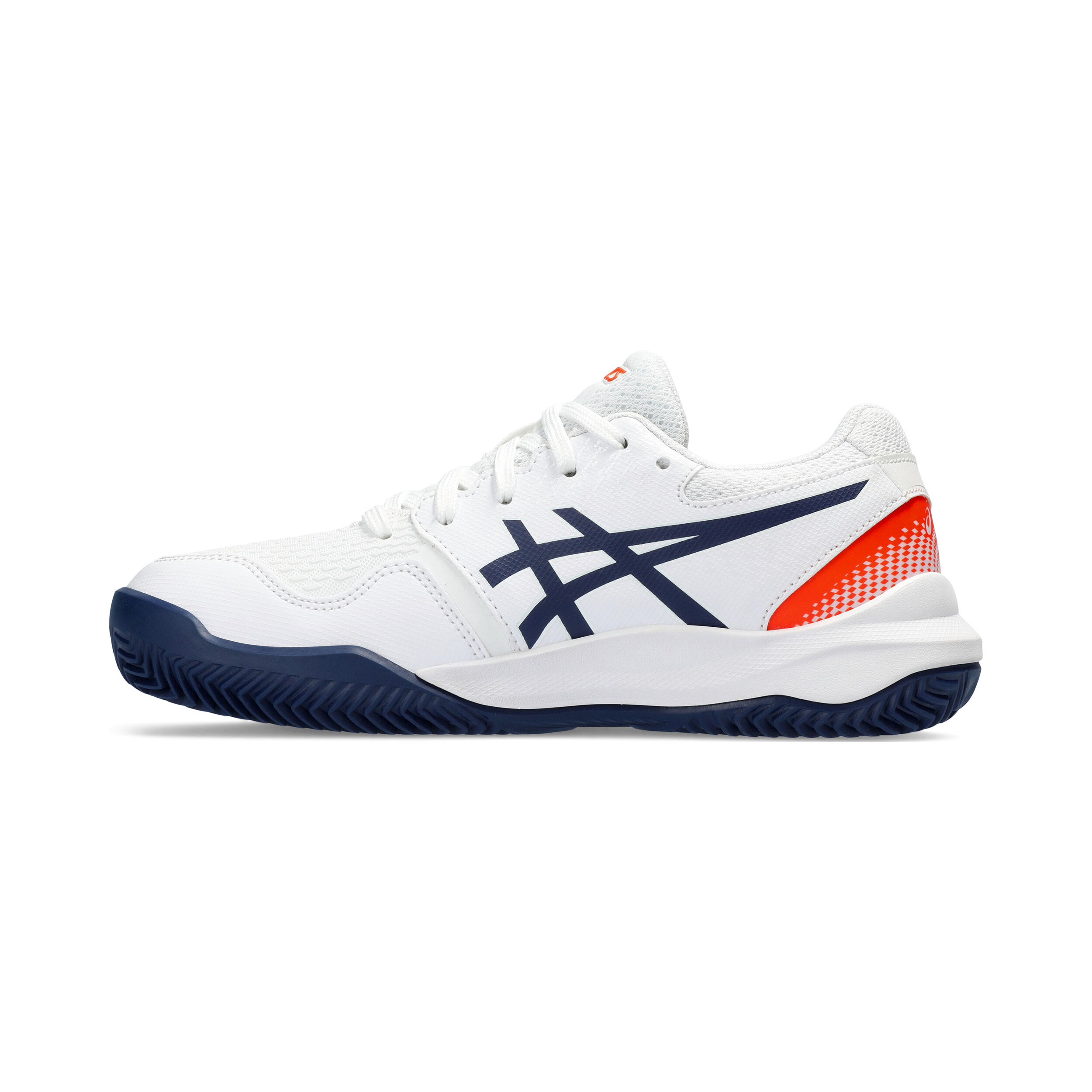 Gel-Resolution 9 GS Sandplatzschuh Kinder - Weiß, Dunkelblau