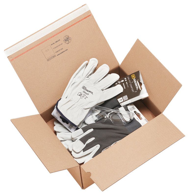 Gebol Leder-Arbeitshandschuhe Garten (Set) 5 Paar hochwertige Arbeitshandschuhe und 1 Schutzbrille